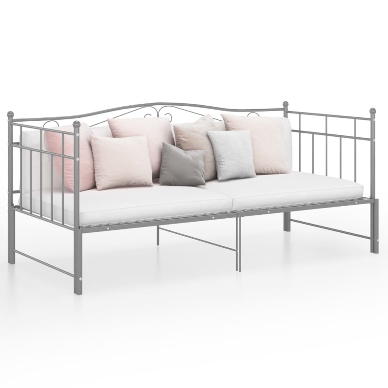 vidaXL Estructura de sofá cama extraíble de metal gris 90x200 cm vidaXL Estructura de sofá cama extraíble de metal gris 90x200 cm