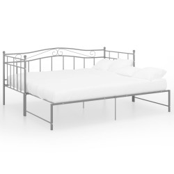 vidaXL Estructura de sofá cama extraíble de metal gris 90x200 cm