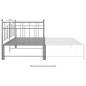 vidaXL Estructura de sofá cama extraíble de metal gris 90x200 cm vidaXL Estructura de sofá cama extraíble de metal gris 90x200 cm