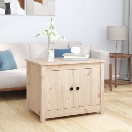 vidaXL Mesa de centro de madera maciza de pino 71x49x55 cm