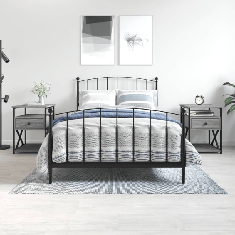 vidaXL Mesitas noche 2 uds madera ingeniería gris Sonoma 40x42x55 cm vidaXL Mesitas noche 2 uds madera ingeniería gris Sonoma 40x42x55 cm
