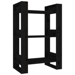 vidaXL Estantería/divisor de espacios madera pino negro 60x35x91 cm
