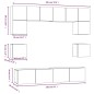 vidaXL Set de muebles de TV 8 pzas madera contrachapada roble ahumado