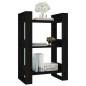 vidaXL Estantería/divisor de espacios madera pino negro 60x35x91 cm