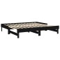 vidaXL Sofá cama extraíble madera maciza de pino negro 2x(90x190) cm vidaXL Sofá cama extraíble madera maciza de pino negro 2x(90x190) cm