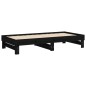 vidaXL Sofá cama extraíble madera maciza de pino negro 2x(90x190) cm vidaXL Sofá cama extraíble madera maciza de pino negro 2x(90x190) cm
