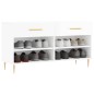 vidaXL Banco zapatero madera de ingeniería blanco brillo 102x35x55 cm vidaXL Banco zapatero madera de ingeniería blanco brillo 102x35x55 cm