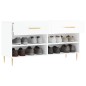 vidaXL Banco zapatero madera de ingeniería blanco brillo 102x35x55 cm vidaXL Banco zapatero madera de ingeniería blanco brillo 102x35x55 cm