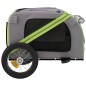 vidaXL Remolque de bicicleta mascotas hierro tela Oxford verde gris vidaXL Remolque de bicicleta mascotas hierro tela Oxford verde gris