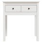 vidaXL Mesa consola de madera maciza de pino blanco 70x35x75 cm vidaXL Mesa consola de madera maciza de pino blanco 70x35x75 cm
