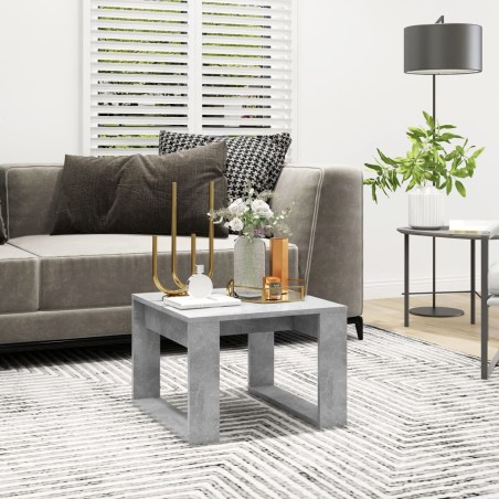 vidaXL Mesa de centro madera de ingeniería gris hormigón 50x50x35 cm