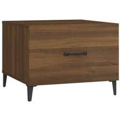vidaXL Mesa de centro con patas de metal marrón roble 50x50x40 cm