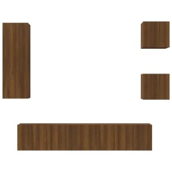 vidaXL Set de muebles para TV 5 pzas madera contrachapada roble marrón
