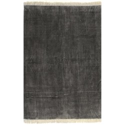 vidaXL Alfombra de algodón Kilim 120x230 cm gris antracita