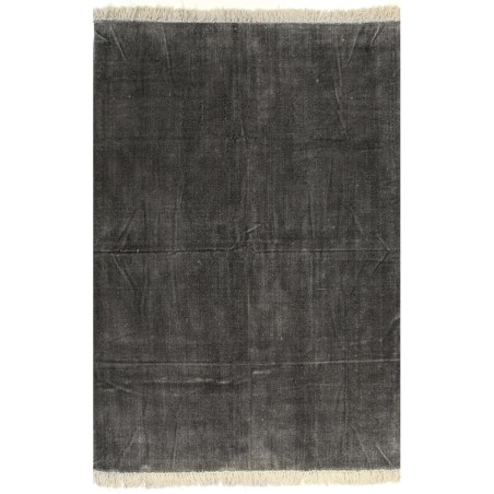 vidaXL Alfombra de algodón Kilim 120x230 cm gris antracita