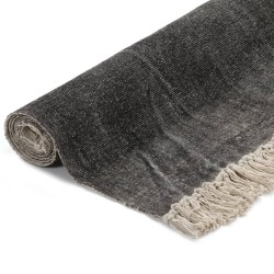 vidaXL Alfombra de algodón Kilim 120x230 cm gris antracita