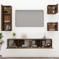 vidaXL Set de muebles para TV 5 pzas madera contrachapada roble marrón