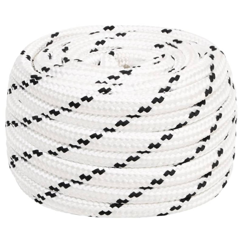 vidaXL Cuerda para barco trenzada poliéster blanco 16 mmx25 m