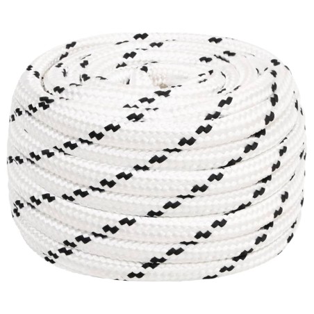 vidaXL Cuerda para barco trenzada poliéster blanco 16 mmx25 m