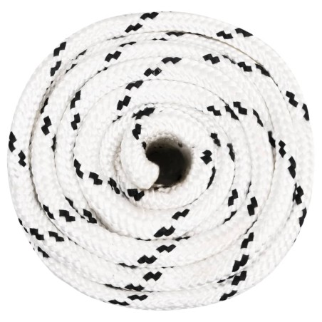 vidaXL Cuerda para barco trenzada poliéster blanco 16 mmx25 m