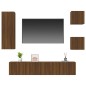 vidaXL Set de muebles para TV 5 pzas madera contrachapada roble marrón