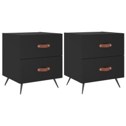 vidaXL Mesitas de noche 2 uds madera ingeniería negro 40x35x47,5 cm