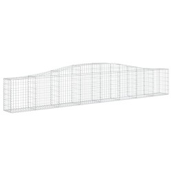 vidaXL Cesta de gaviones forma arco hierro galvanizado 400x30x60/80 cm