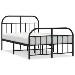 vidaXL Estructura de cama cabecero y pie de cama metal negro 120x200cm