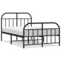 vidaXL Estructura de cama cabecero y pie de cama metal negro 120x200cm vidaXL Estructura de cama cabecero y pie de cama metal negro 120x200cm