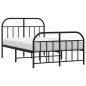 vidaXL Estructura de cama cabecero y pie de cama metal negro 120x200cm vidaXL Estructura de cama cabecero y pie de cama metal negro 120x200cm