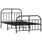 vidaXL Estructura de cama cabecero y pie de cama metal negro 120x200cm vidaXL Estructura de cama cabecero y pie de cama metal negro 120x200cm