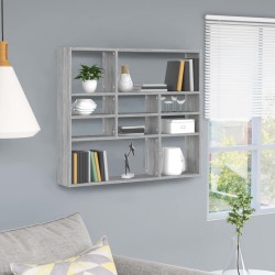 vidaXL Estantería de pared contrachapada gris Sonoma 90x16x78 cm