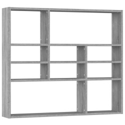 vidaXL Estantería de pared contrachapada gris Sonoma 90x16x78 cm