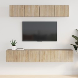 vidaXL Set de muebles para TV 5 pzas madera contrachapada roble Sonoma