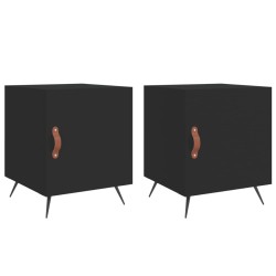 vidaXL Mesitas de noche 2 uds madera de ingeniería negro 40x40x50 cm