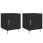 vidaXL Mesitas de noche 2 uds madera de ingeniería negro 40x40x50 cm