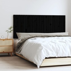 vidaXL Cabecero de cama de pared madera maciza pino negro 147x3x60 cm