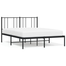 vidaXL Estructura de cama con cabecero metal negro 120x190 cm