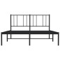 vidaXL Estructura de cama con cabecero metal negro 120x190 cm vidaXL Estructura de cama con cabecero metal negro 120x190 cm