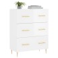 vidaXL Aparador de madera contrachapada blanco brillante 69,5x34x90 cm vidaXL Aparador de madera contrachapada blanco brillante 69,5x34x90 cm