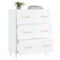 vidaXL Aparador de madera contrachapada blanco brillante 69,5x34x90 cm vidaXL Aparador de madera contrachapada blanco brillante 69,5x34x90 cm