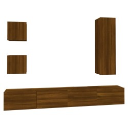 vidaXL Set de muebles para TV 5 pzas madera contrachapada roble marrón