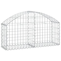 vidaXL Cesta de gaviones forma arco hierro galvanizado 100x30x40/60 cm