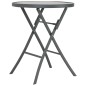 vidaXL Mesa plegable tipo bistró de jardín vidrio y acero 60x70 cm