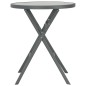 vidaXL Mesa plegable tipo bistró de jardín vidrio y acero 60x70 cm