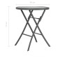 vidaXL Mesa plegable tipo bistró de jardín vidrio y acero 60x70 cm