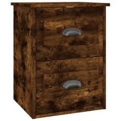 vidaXL Mesita de noche de pared color roble ahumado 41,5x36x53 cm