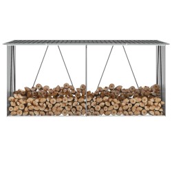 vidaXL Casetilla leña acero galvanizado gris antracita 330x84x152 cm  