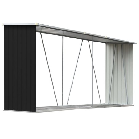 vidaXL Casetilla leña acero galvanizado gris antracita 330x84x152 cm  