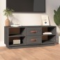 vidaXL Mueble de TV de madera maciza de pino gris 100x34x40 cm vidaXL Mueble de TV de madera maciza de pino gris 100x34x40 cm